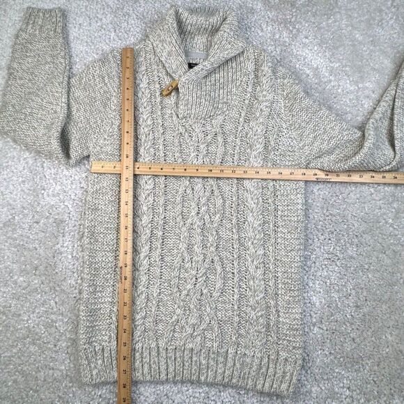 Paolo Mondo Wool Shawl Collar Cable Knit Sweater Made In Italy NEW - Picture 9 of 9